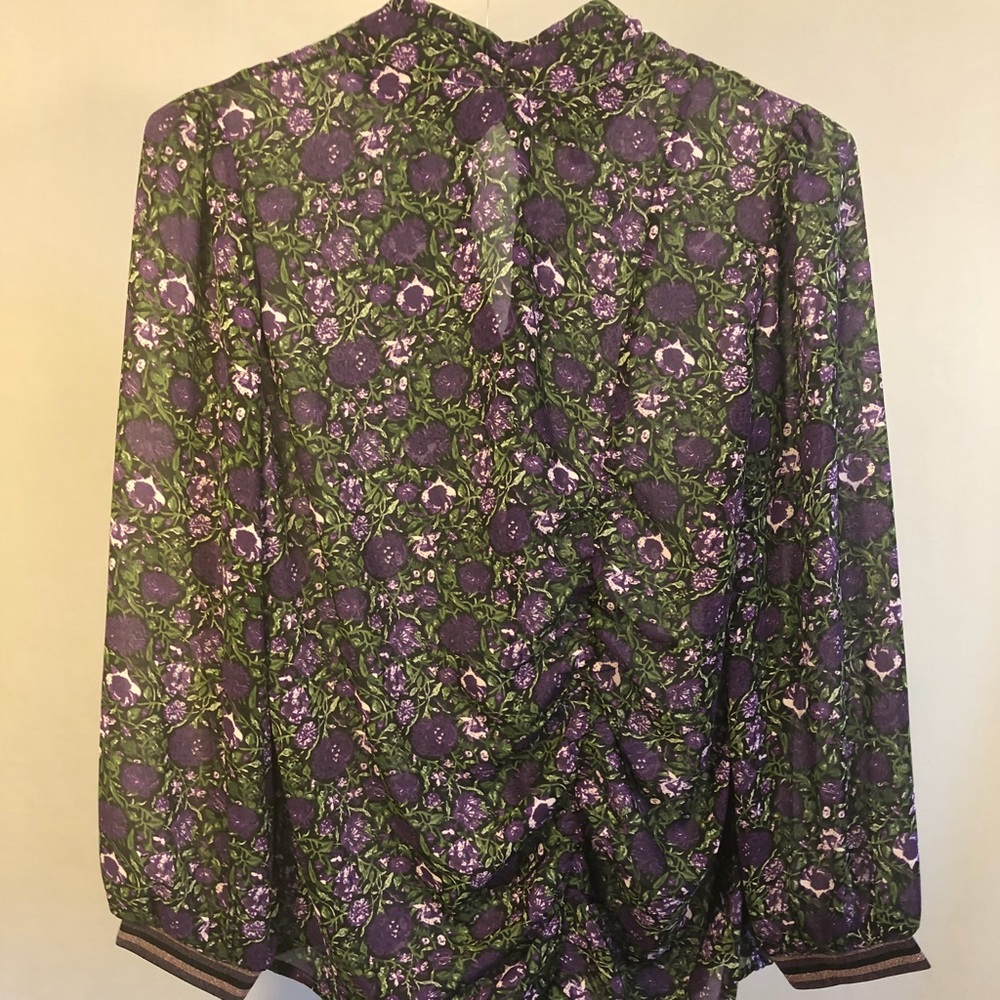 Sister Jane floral ruched blouse embellished cuffs - Picture 5 of 8